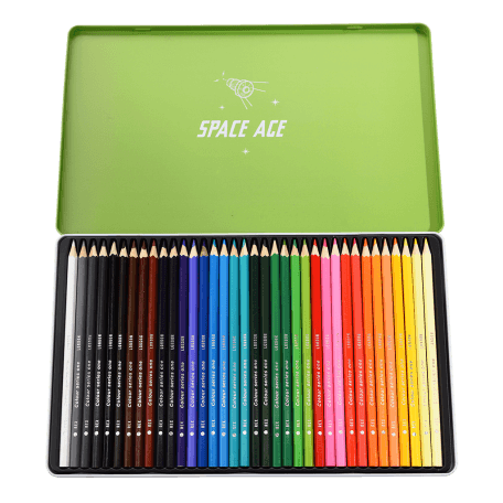 Space Age 36 Colouring Pencils In A Tin