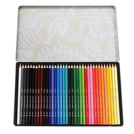 Prehistoric Land 36 Colouring Pencils In A Tin