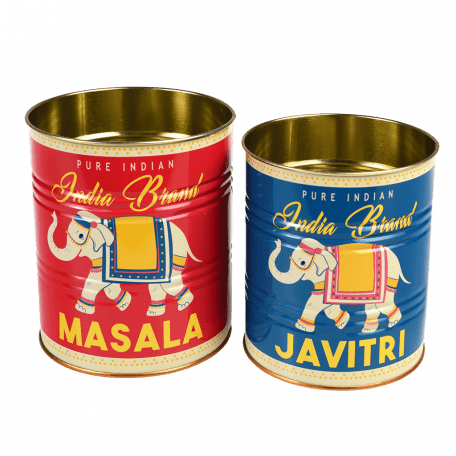 Masala And Javitri Storage Tins (set Of 2)