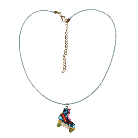 Roller Skate Glitter Necklace