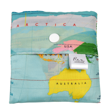 World Map Recycled Foldaway Shopper Bag