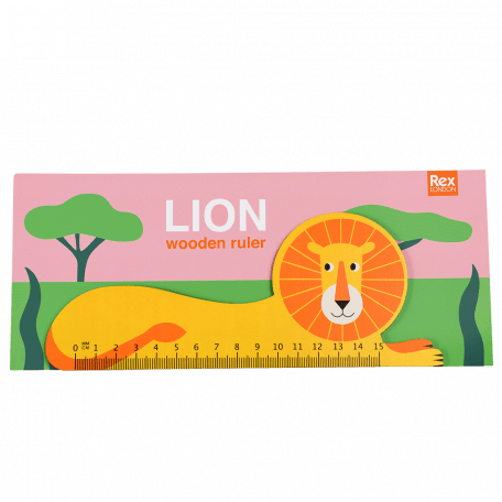 Lion Wooden Ruler