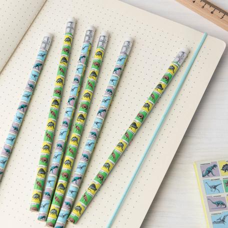 Prehistoric Land Hb Pencils (set Of Six)