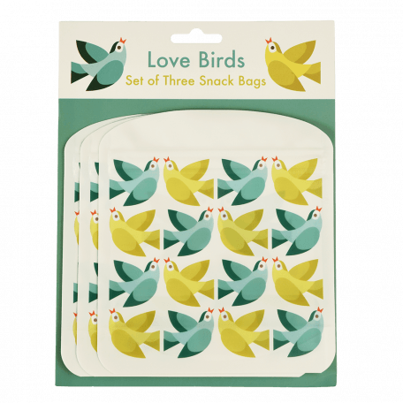 Love Birds Snack Bags (set Of 3)