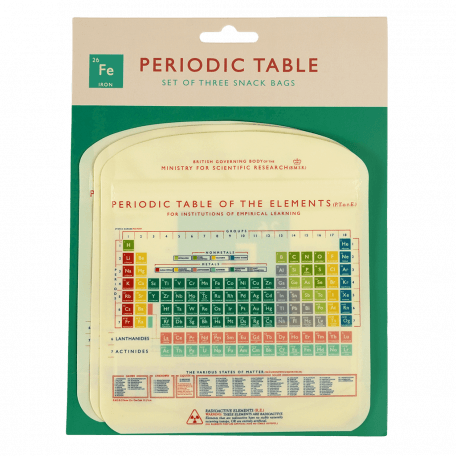 Periodic Table Snack Bags (set Of 3)