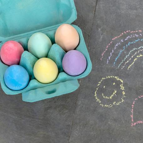 Six Coloured Chalk Eggs