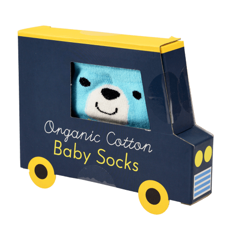 Blue Bear baby socks (one pair) box front side