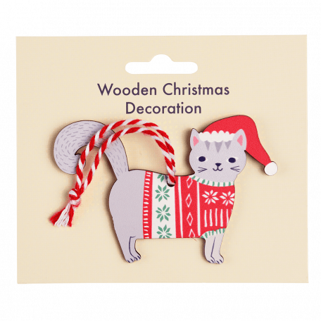 Grey Cat Christmas Decoration