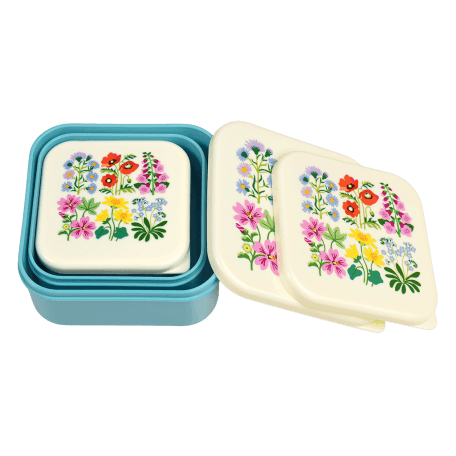 Wild Flowers snack boxes (set of 3) nested