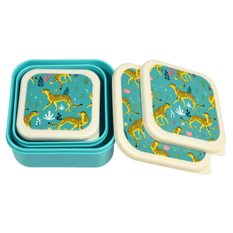 Cheetah snack boxes (set of 3) nested