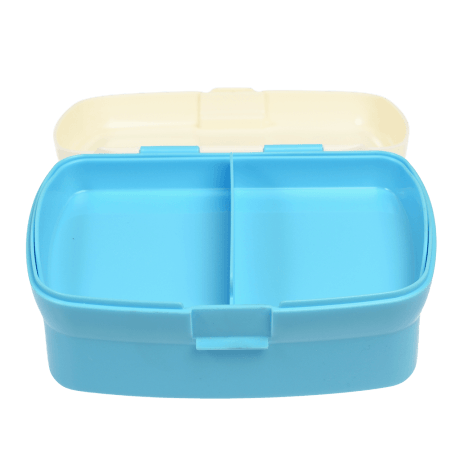 Butterfly Garden lunch box with lid open and tray inserted