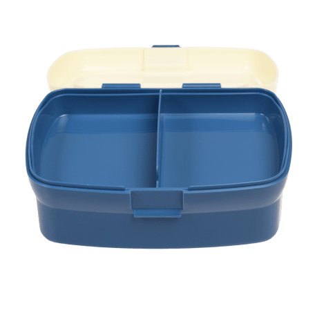 Sharks lunch box with lid open and tray inserted