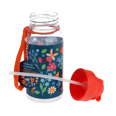 Fairies In The Garden Kids Water Bottle with lid unscrewed