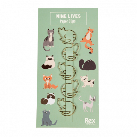 Nine Lives Paper Clips (set Of 5)