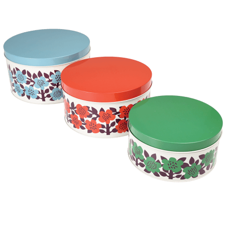 Astrid Flower Round Tins (set Of 3)