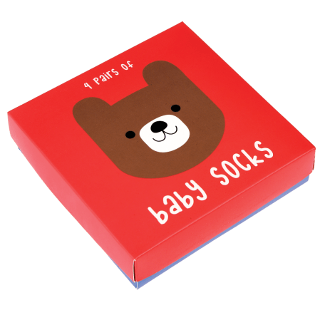 Bear Design Baby Socks (4 Pairs)