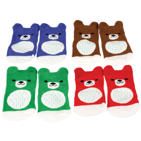 Bear Design Baby Socks (4 Pairs)