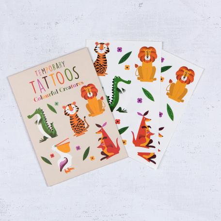 Colourful Creatures Temporary Tattoos (2 Sheets)