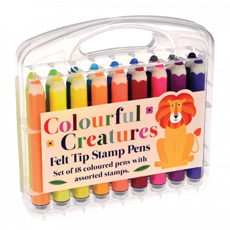 Colourful Creatures Felt Tip Stamp Pens (set Of 18)