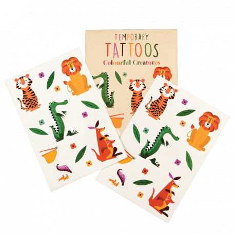 Colourful Creatures Temporary Tattoos (2 Sheets)