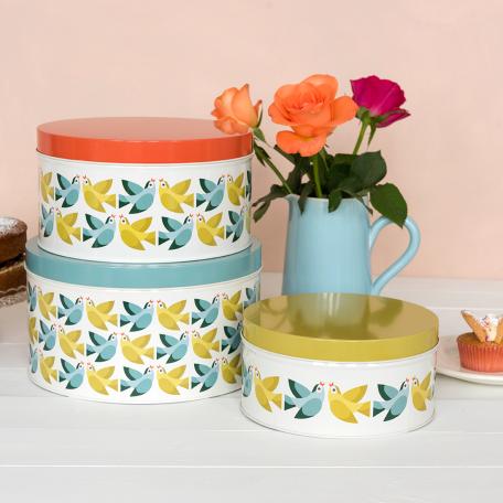 Love Birds Round Tins (set Of 3)