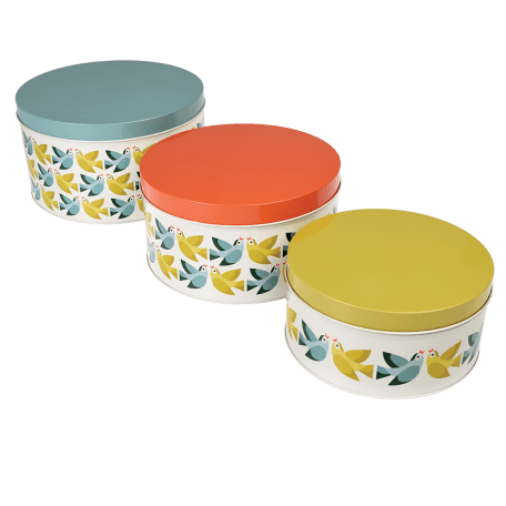 Love Birds Round Tins (set Of 3)