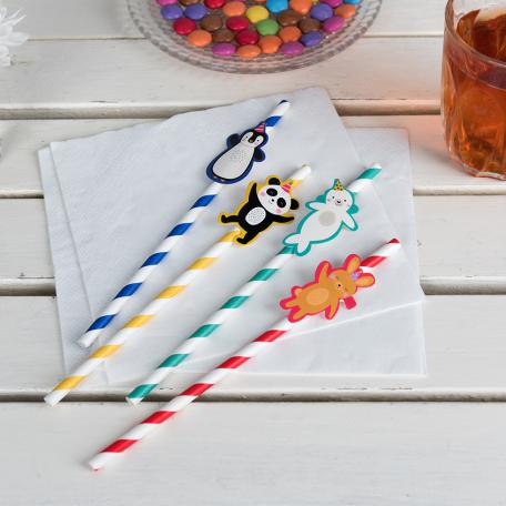 Party Animals Party Straws (pack Of 4)