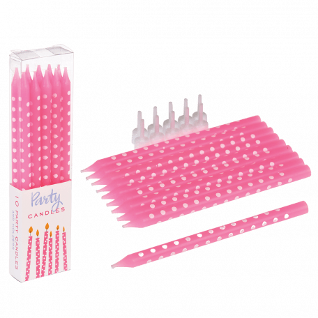 Pink Party Candles (pack Of 10)