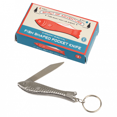 Fish Shaped Pocket Knife & Keyring