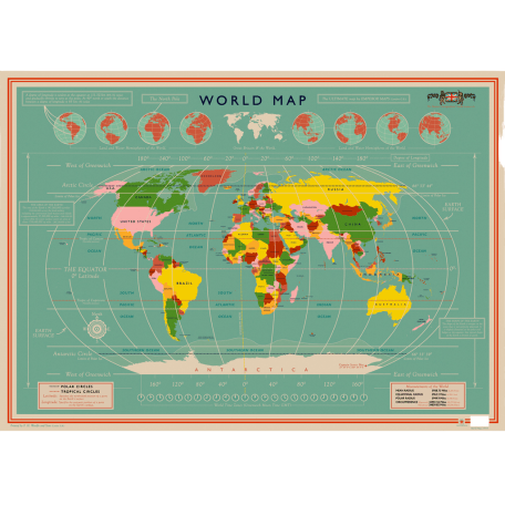 World Map Wrapping Paper (5 Sheets)