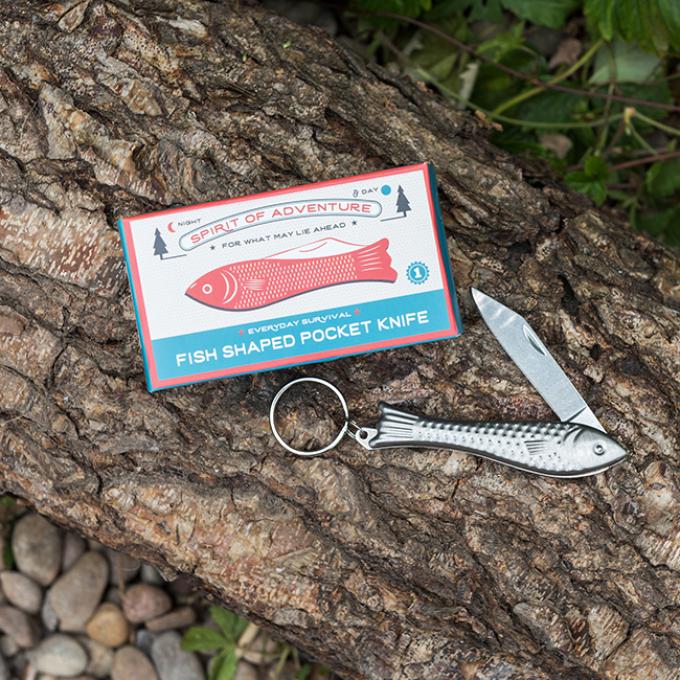  Fish shaped pocket knife keyring - Spirit of Adventure