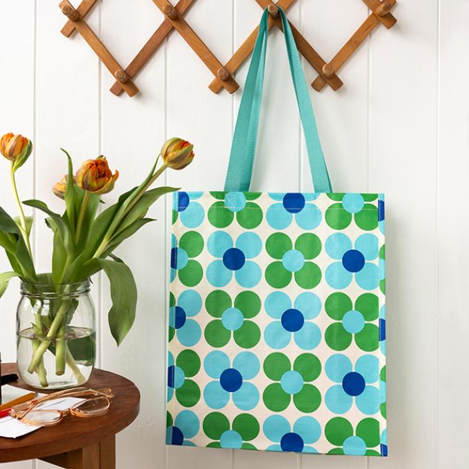  Shopping bag - Daisy blue and green