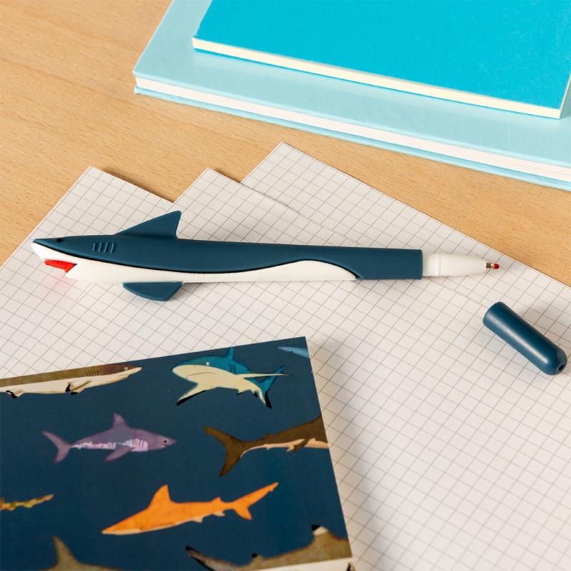 Stylo À Bille De Décompression En Forme De Requin Bleu Avec Pompon Mignon  Pour Le Bureau, Mode en ligne