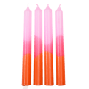 Dip Dye Candles Light Pink, Pink And Orange (set Of 4)