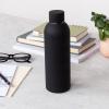 Rubber coated steel bottle 500ml - Black