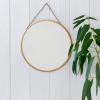 Hanging mirror (29cm) - Round, gold tone