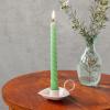 Enamel heart-shaped candle holder - Pink