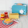 Wooden toy toaster playset