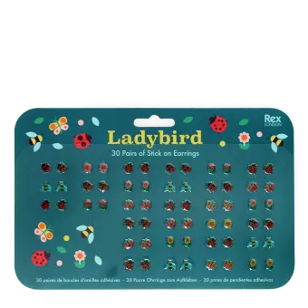 Stick on earrings (30 pairs) - Ladybird