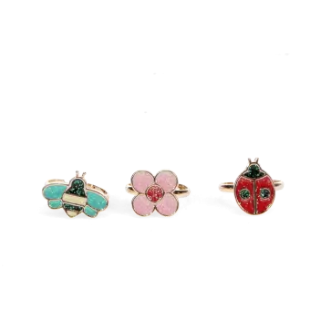 Glitter rings (set of 3) - Ladybird