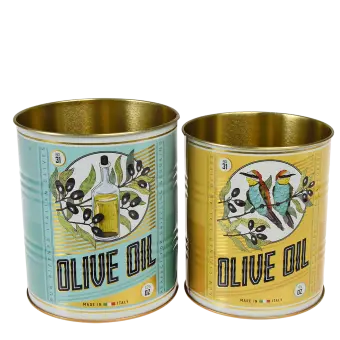Storage tins (set of 2) - OLIVE OIL