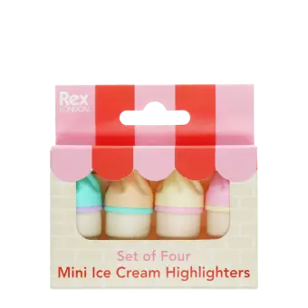 Mini highlighters (set of 4) - Ice cream