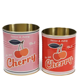 Storage tins (set of 2) - Cherry