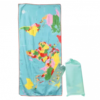 World Map Microfibre Towel