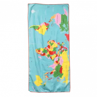 World Map Microfibre Towel