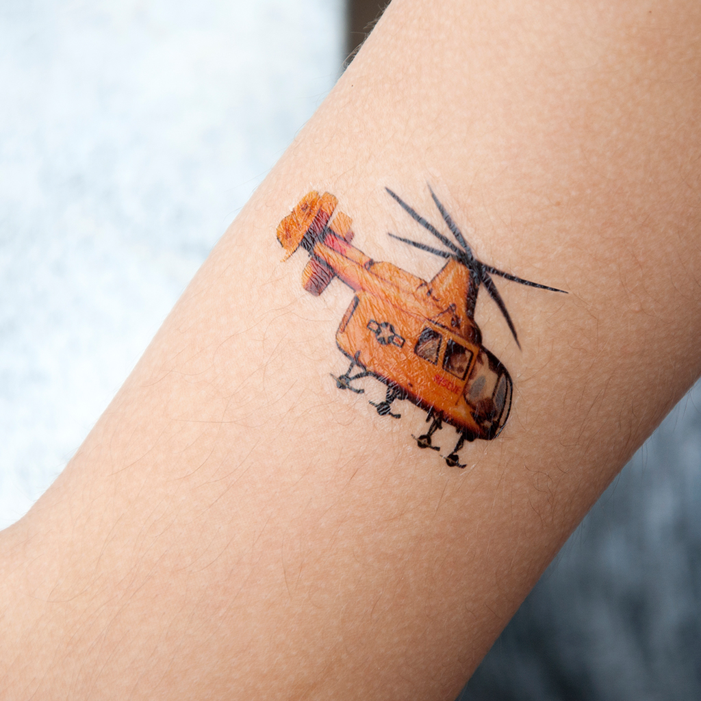 Luminous Tattoo Sticker Children Arm Face Glowing Tattoos Children Body Art Tattoo  Helicopter Truck Submarine Bus Tattoo Cartoon