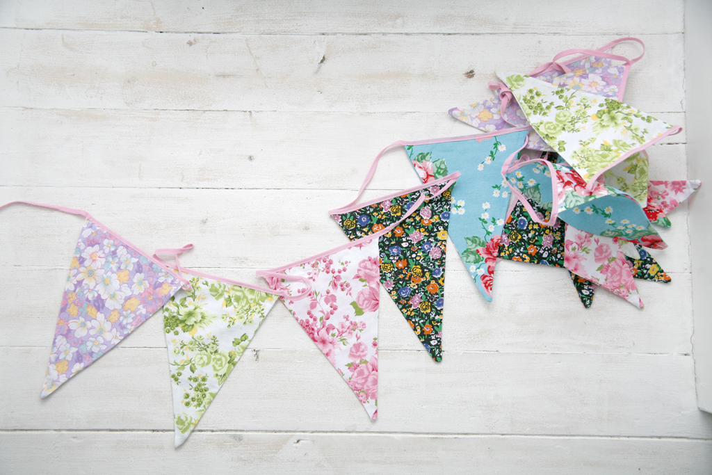 Vintage Floral Washable Cotton Bunting 