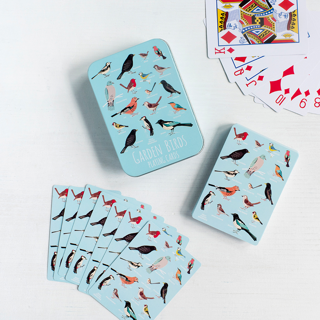 Garden Birds Playing Cards In A Tin 