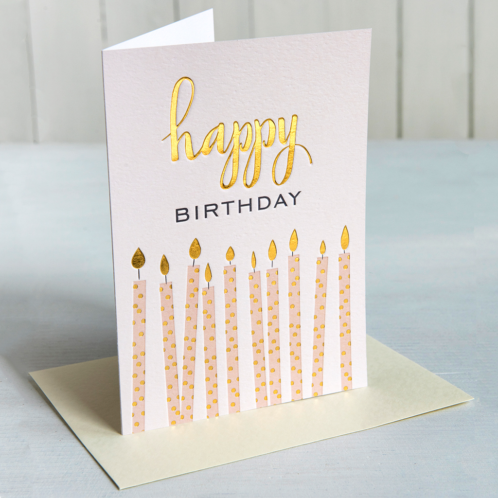 Gold Birthday Candles Card | Rex London (dotcomgiftshop)