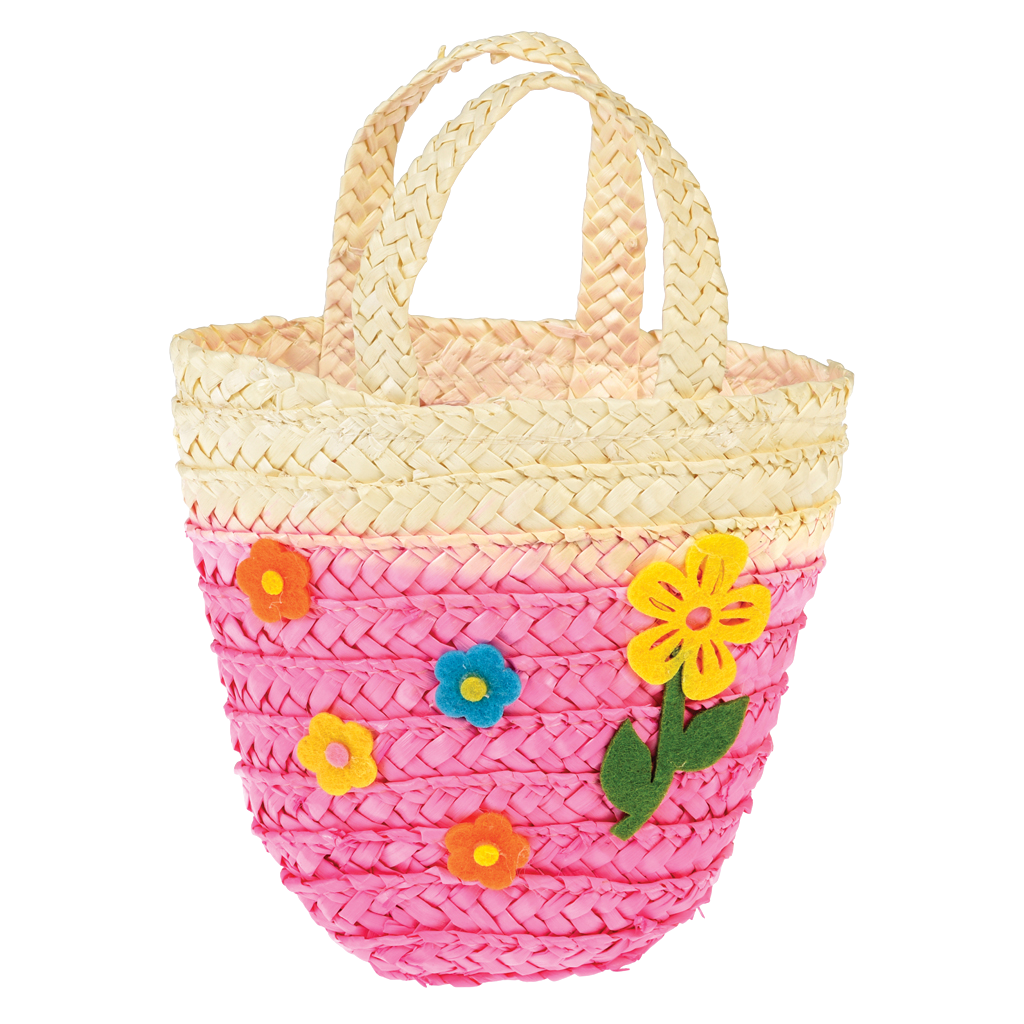 Pink Woven Flower Basket | Rex London